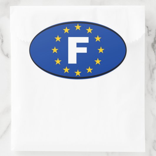 Frankreich - Europäische Gewerkschaft Ovaler Aufkleber (Tasche)