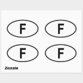 Frankreich ‚F‘ Ovaler Aufkleber (Blatt)