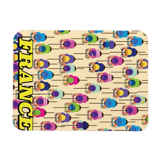 Frankreich - Fahrradplakat Magnet (Horizontal)