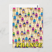 Frankreich - Fahrradplakat Postkarte (Vorne/Hinten)