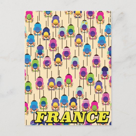 Frankreich - Fahrradplakat Postkarte (Vorderseite)