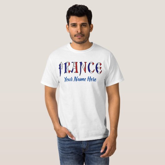 Frankreich - Farben der französischen Flagge Perso T-Shirt (Vorne ganz)