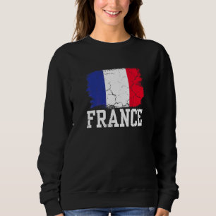 Frankreich Flag Football Vintage Fan Fußball Team  Sweatshirt