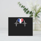 Frankreich - Flag Heartbeat Postkarte (Stehend Vorderseite)