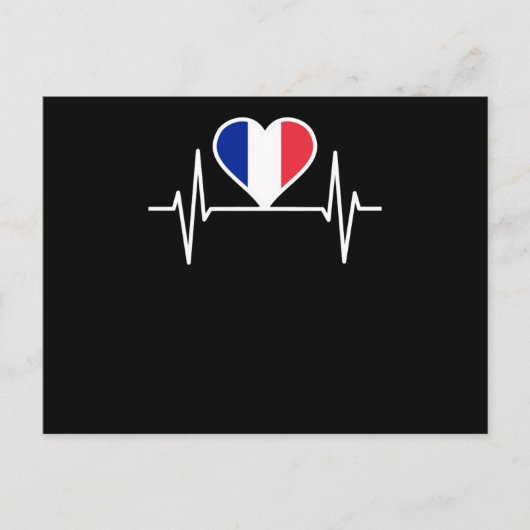 Frankreich - Flag Heartbeat Postkarte (Vorderseite)
