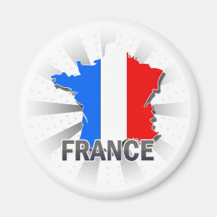 Frankreich Flag Map 2.0 Magnet