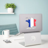 Frankreich Flag Map Kontur Aufkleber (Laptop auf Schreibtisch)