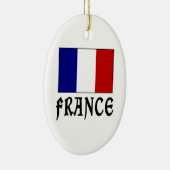 Frankreich Flag & Word Black Keramikornament (Rechts)