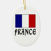 Frankreich Flag & Word Black Keramikornament (Hinten)
