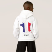Frankreich Flagge auf Karte Souvenir Design Hoodie (Schwarz voll)