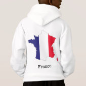 Frankreich Flagge auf Karte Souvenir Design Hoodie (Rückseite)