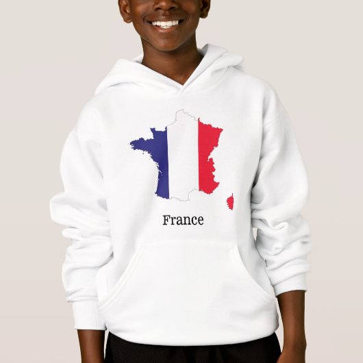 Frankreich Flagge auf Karte Souvenir Design Hoodie (Vorderseite)