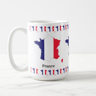Frankreich Flagge auf Karte Souvenir Design Kaffeetasse