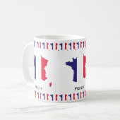 Frankreich Flagge auf Karte Souvenir Design Kaffeetasse (Vorderseite Links)