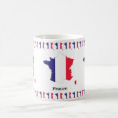 Frankreich Flagge auf Karte Souvenir Design Kaffeetasse (Mittel)