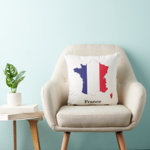 Frankreich Flagge auf Karte Souvenir Design Kissen
