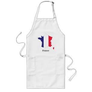 Frankreich Flagge auf Karte Souvenir Design Lange Schürze
