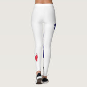 Frankreich Flagge auf Karte Souvenir Design Leggings (Rückseite)