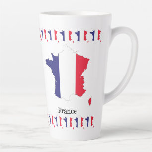 Frankreich Flagge auf Karte Souvenir Design Milchtasse