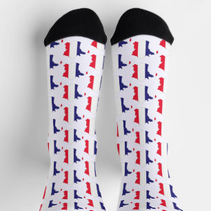 Frankreich Flagge auf Karte Souvenir Design Socken