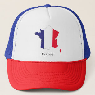 Frankreich Flagge auf Karte Souvenir Design Truckerkappe