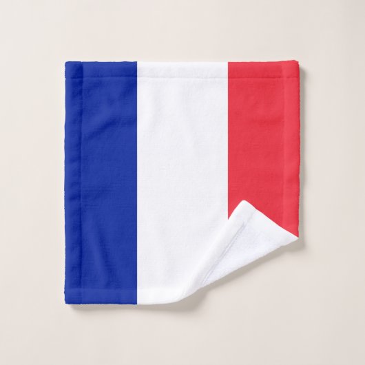 Frankreich-Flagge Badhandtuch Set (Waschlappen)
