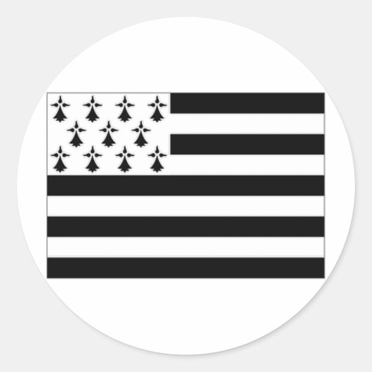 Frankreich Flagge Bretagne Runder Aufkleber (Vorderseite)