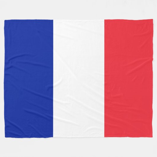Frankreich-Flagge Fleecedecke (Vorderseite (Horizontal))
