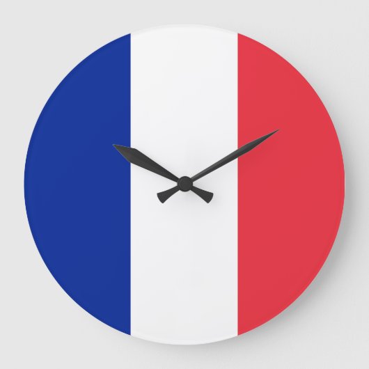 Frankreich-Flagge Große Wanduhr (Vorderseite)
