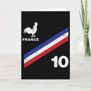 Frankreich-Flagge Hahn Nummer 10 Fußballfan Männer Karte
