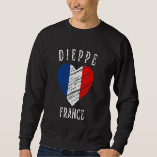 Frankreich Flagge Herz Dieppe Stadt Sweatshirt