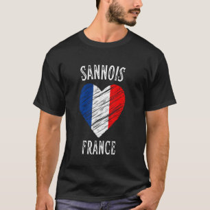 Frankreich Flagge Herz Sannois Stadt T-Shirt