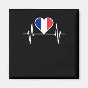Frankreich-Flagge Herzschlag Magnet