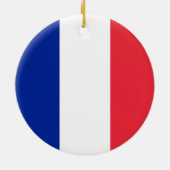 Frankreich-Flagge Keramik Ornament (Hinten)