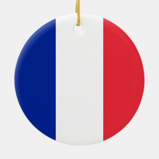 Frankreich-Flagge Keramik Ornament (Hinten)