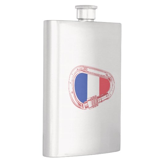 Frankreich Flagge Klettersteiger Carabiner Flachmann (Rechts)