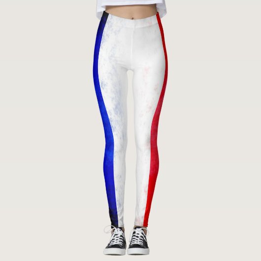 Frankreich-Flagge Leggings (Vorderseite)