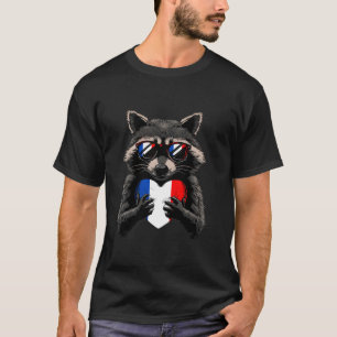 Frankreich-Flagge Lemur Französische Wurzeln Sonne T-Shirt