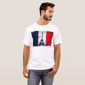 Frankreich Flagge mit Eiffelturm T-Shirt (Vorne ganz)