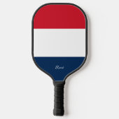 Frankreich - Flagge mit Ihrem Namen Pickleball Schläger (Rückseite)