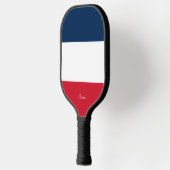Frankreich - Flagge mit Ihrem Namen Pickleball Schläger (Links)
