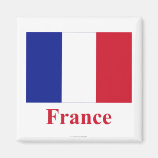 Frankreich - Flagge mit Name Magnet