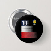 Frankreich-Flagge Nummer 10 Französische Fußball-M Button (Vorne & Hinten)