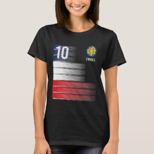 Frankreich-Flagge Nummer 10 Französische Fußball-M T-Shirt