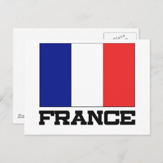 Frankreich-Flagge Postkarte (Vorne/Hinten)
