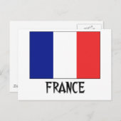 Frankreich-Flagge Postkarte (Vorne/Hinten)
