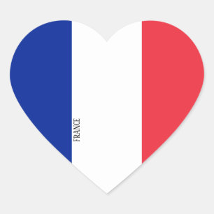 Frankreich-Flagge Prächtig Patriotisch Herz-Aufkleber