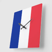 Frankreich-Flagge Quadratische Wanduhr (Winkel)