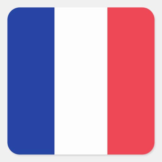 Frankreich-Flagge Quadratischer Aufkleber (Vorderseite)