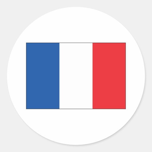 Frankreich-Flagge Runder Aufkleber (Vorderseite)